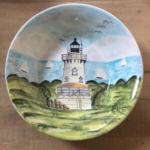 Lighthouse Large 13” Bowl Mesa International Handcrafted in Hungary 🌊